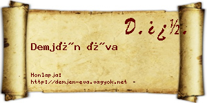 Demjén Éva névjegykártya